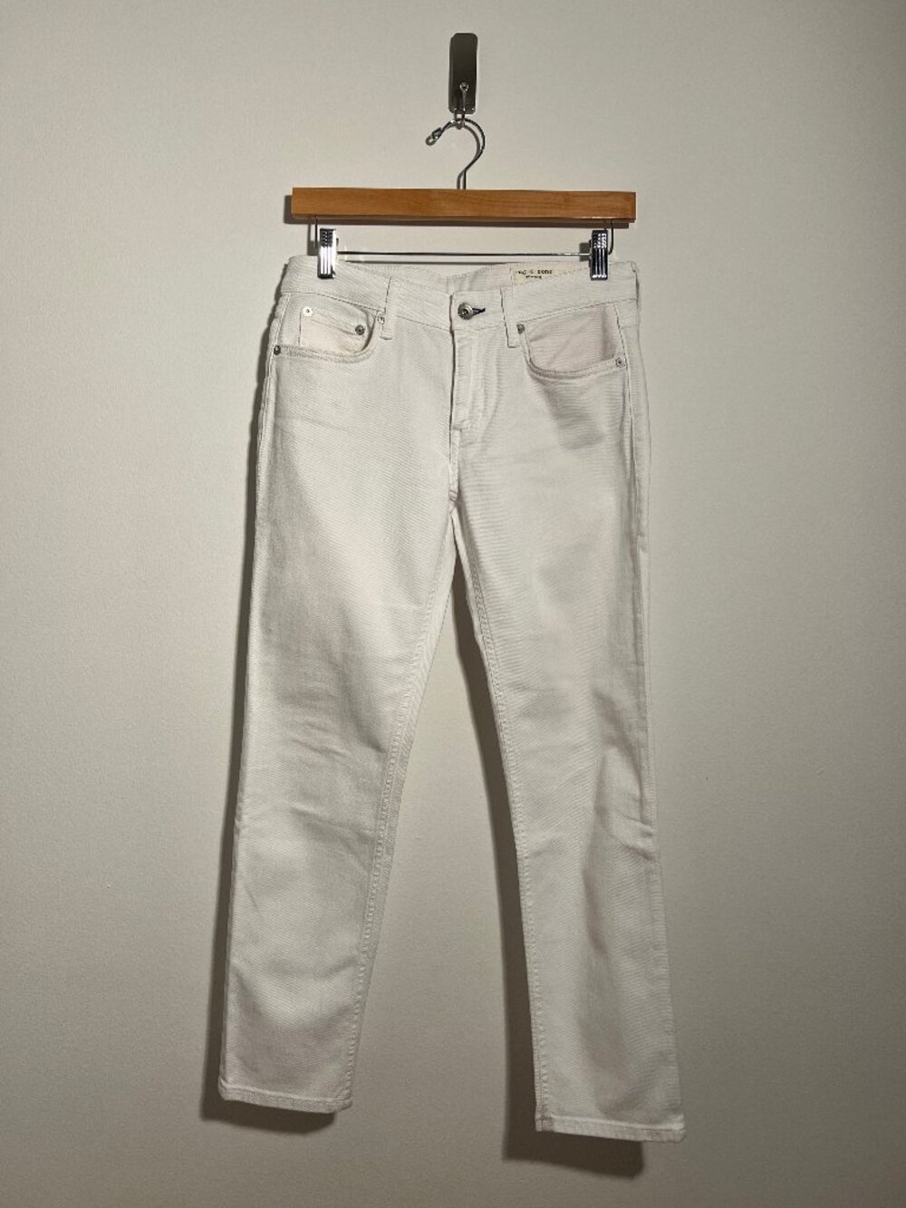 Rag & Bone Dre Jeans Low Rise Slim Boyfriend Straight | White | Size 24